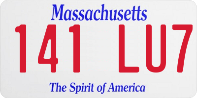 MA license plate 141LU7