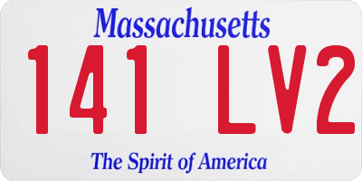 MA license plate 141LV2