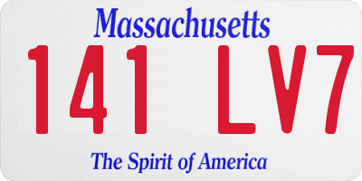 MA license plate 141LV7