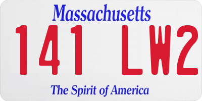 MA license plate 141LW2