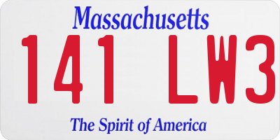 MA license plate 141LW3