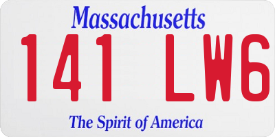 MA license plate 141LW6