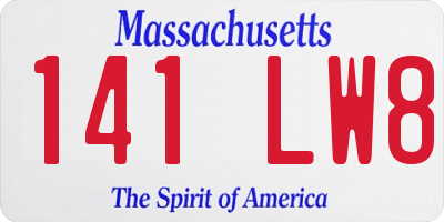 MA license plate 141LW8