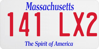 MA license plate 141LX2
