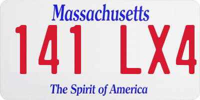 MA license plate 141LX4