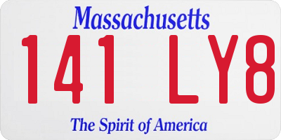 MA license plate 141LY8