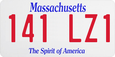 MA license plate 141LZ1