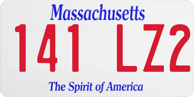 MA license plate 141LZ2