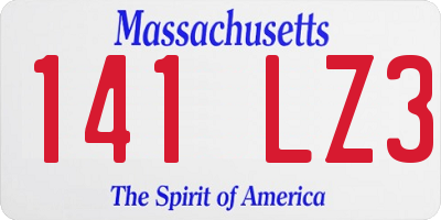 MA license plate 141LZ3