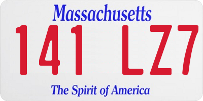 MA license plate 141LZ7