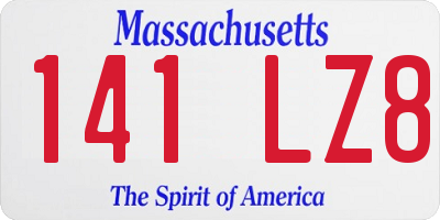 MA license plate 141LZ8