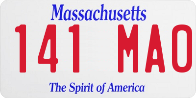 MA license plate 141MA0