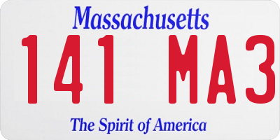 MA license plate 141MA3