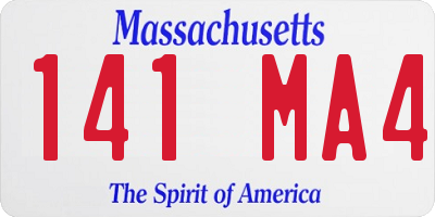MA license plate 141MA4