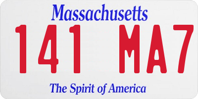 MA license plate 141MA7