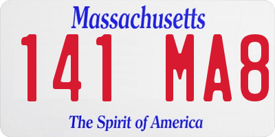 MA license plate 141MA8