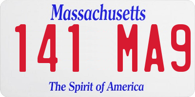 MA license plate 141MA9