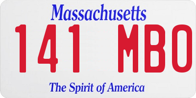 MA license plate 141MB0