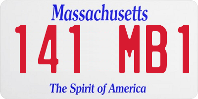 MA license plate 141MB1