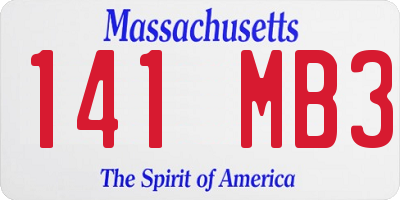 MA license plate 141MB3