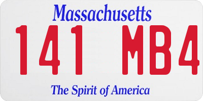 MA license plate 141MB4