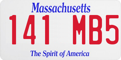 MA license plate 141MB5