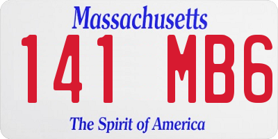 MA license plate 141MB6