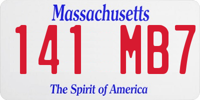 MA license plate 141MB7