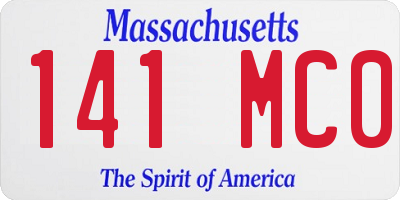 MA license plate 141MC0