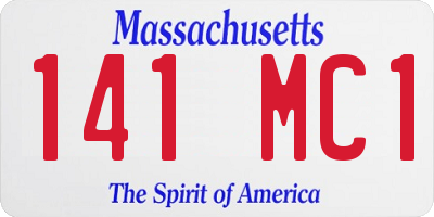 MA license plate 141MC1