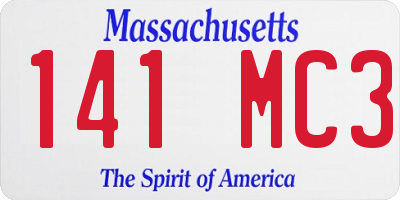 MA license plate 141MC3