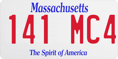 MA license plate 141MC4