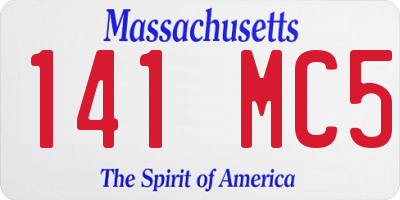 MA license plate 141MC5