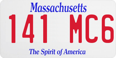MA license plate 141MC6