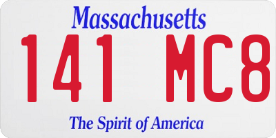 MA license plate 141MC8