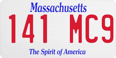 MA license plate 141MC9