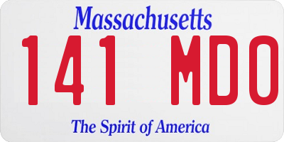 MA license plate 141MD0
