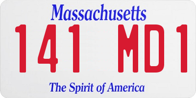 MA license plate 141MD1