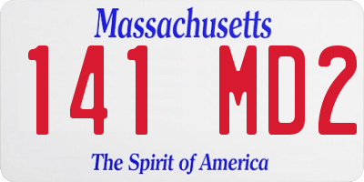 MA license plate 141MD2