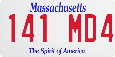 MA license plate 141MD4