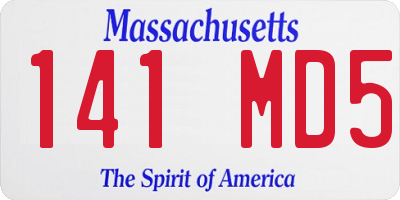 MA license plate 141MD5