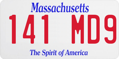 MA license plate 141MD9