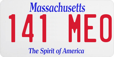 MA license plate 141ME0
