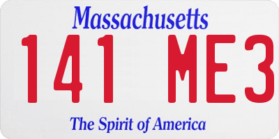 MA license plate 141ME3