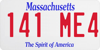 MA license plate 141ME4
