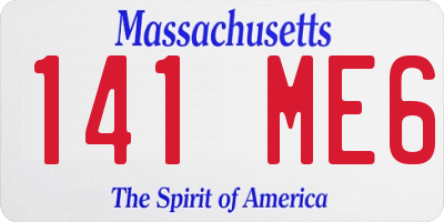 MA license plate 141ME6