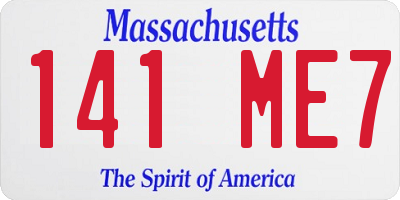 MA license plate 141ME7