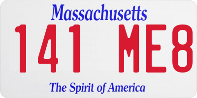 MA license plate 141ME8