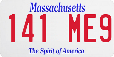 MA license plate 141ME9