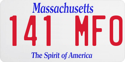 MA license plate 141MF0
